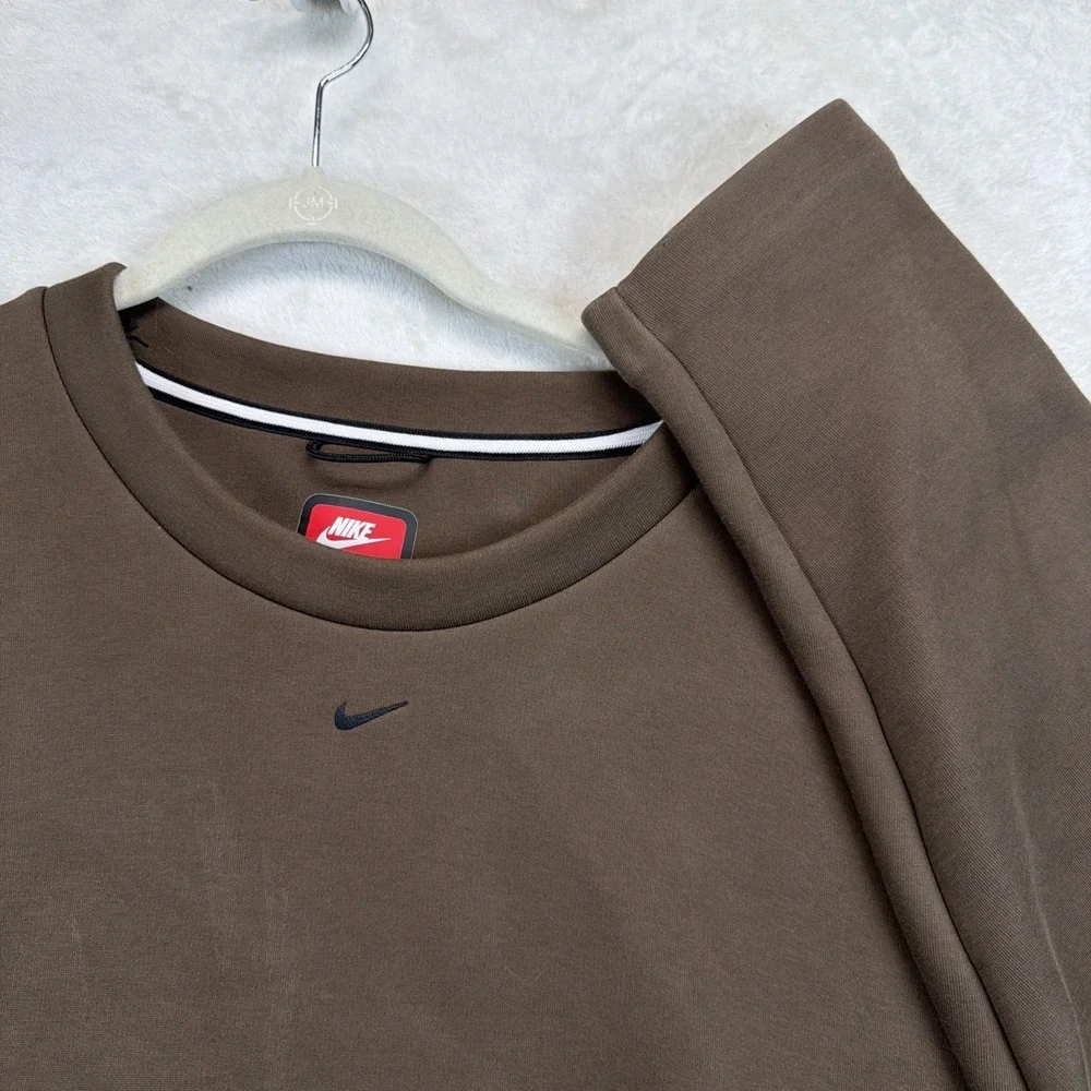 Nike Tech Fleece Crewneck Sweatshirt Brown Men's 4XL Heavyweight Pullover